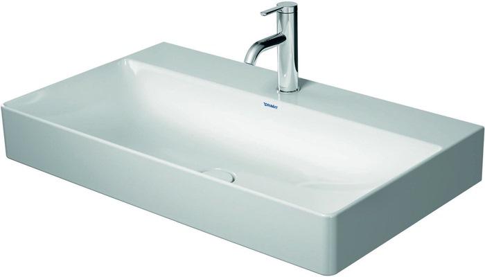 Duravit Möbelwaschtisch DuraSquare 800mm o. ÜL, mit HLB, o.HL, weiß WonderGliss