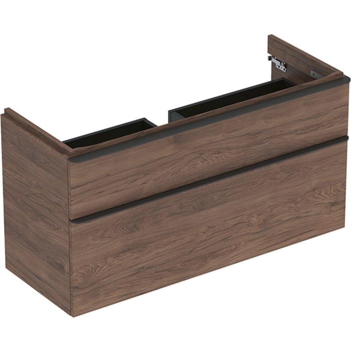 Geberit Smyle Square US für WT, m. 2 Sch 118,4×61,7x47cm, Nussbaum