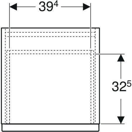 Geberit iCon Seitenschrank, 2 Schubladen 45x60x47,6cm, weiß matt