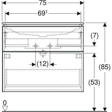 Geberit iCon Set MWT m. US, 2 Schubl. 75x63x48cm, weiß matt/KeraTect