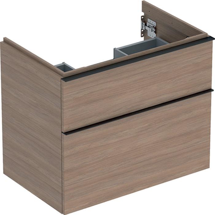 Geberit iCon Unterschrank für WT, 2 Schu 74×61,5×47,6cm, Eiche/Gr. Lava