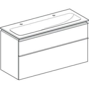 Geberit iCon Set MWT m. US, 2 Schubl. 120x63x48cm, Eiche/Griff lava