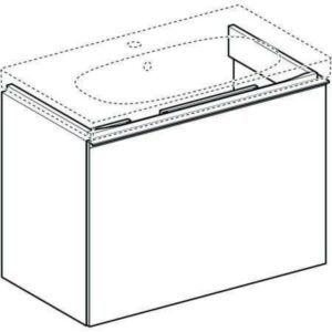 Geberit Acanto US f. WT, 1 Schubl./I.-Sc verk. Ausld., 74×53,5×41,6cm, weiß