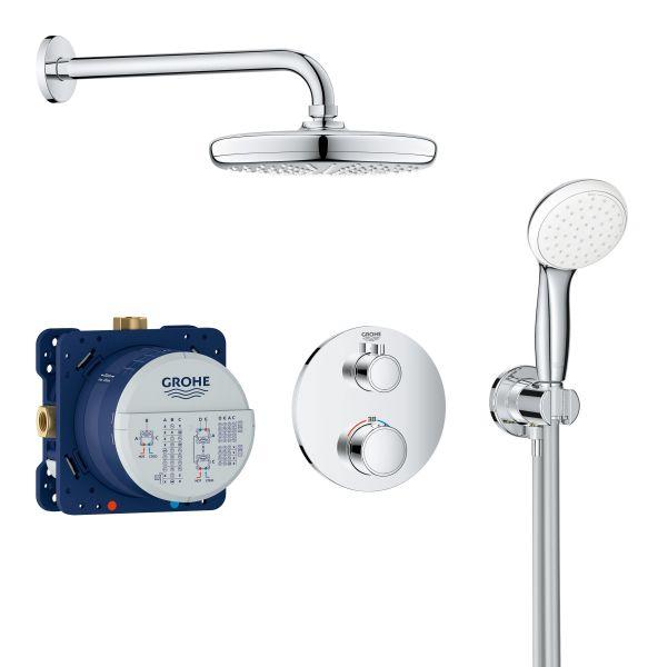 GROHE UP-Duschsystem Grohtherm 34727 mit FMS rund SmartBox Kopfb Brauseset chrom