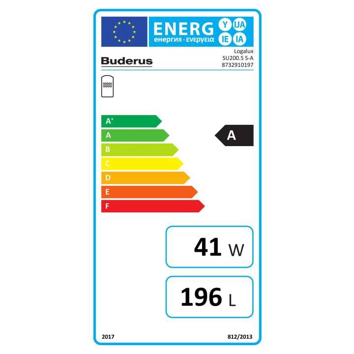 Buderus Logalux SU200.5 S-A, Warmwasserspeicher 196 Liter silber stehend