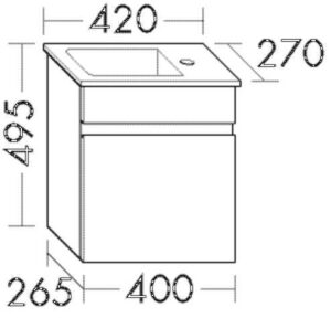 BURGBAD Set (SEUE042) Bel, 270x420x495, Lack Hgl.