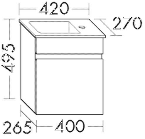 BURGBAD Set (SEUE042) Bel, 270x420x495, Lack Hgl.