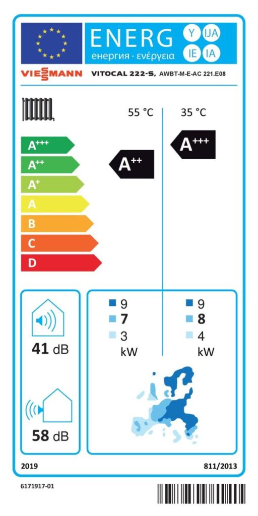 Viessmann Paket Vitocal 222-S Luft/Wasser-Wärmepumpe 8 kW AWBT-M-E-AC 221.E08 Montagezubehör Anschluss oben