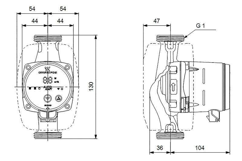 Grundfos Hocheffizienz-Umwälzpumpe Alpha3 15-60 130 mm inkl. Wärmedämmschale