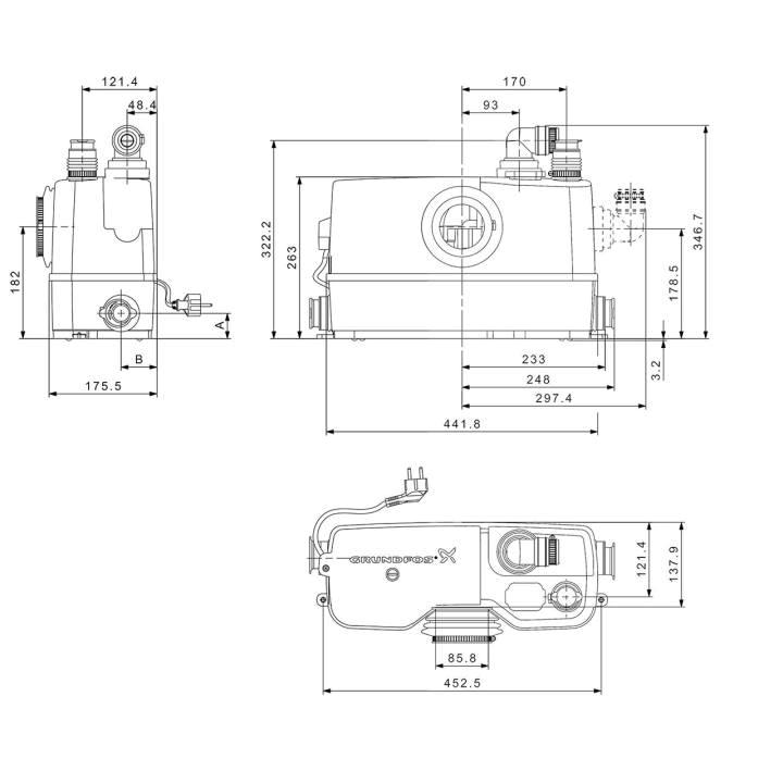 Grundfos Kleinhebeanlage Sololift2 WC-3