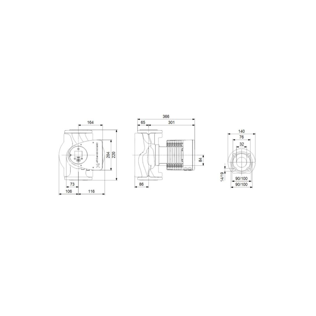 Grundfos Magna3 50-100F PN6/10 280mm 1 x 230V DE elektronisch geregelte Umwälzpumpe