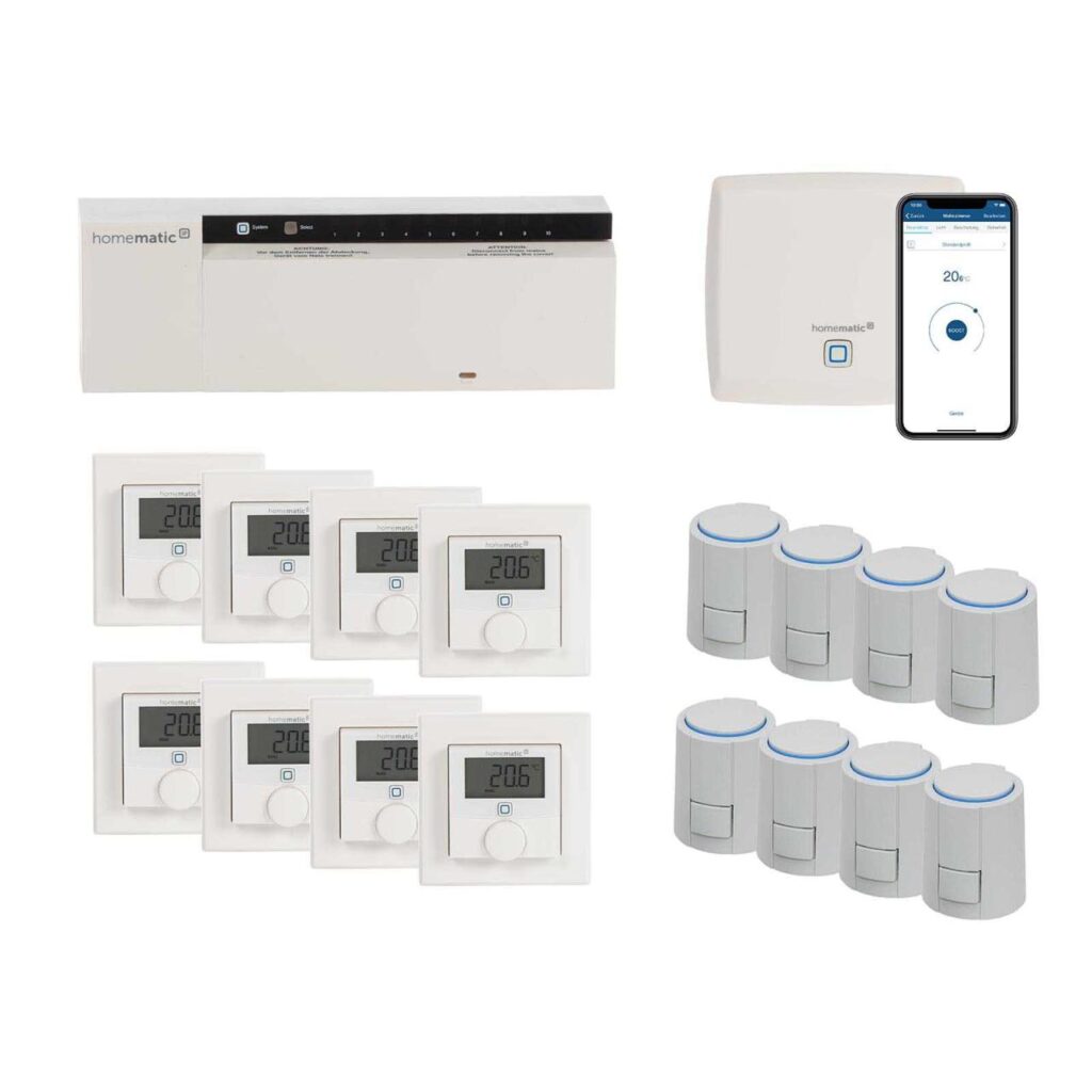 Homematic IP Smart Home Fußbodenheizung Set 5 Zimmer