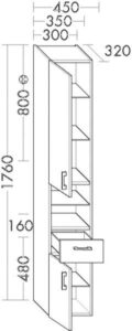 Burgbad Hochschrank HS 3538 Sys30 320x350x1760 PG2