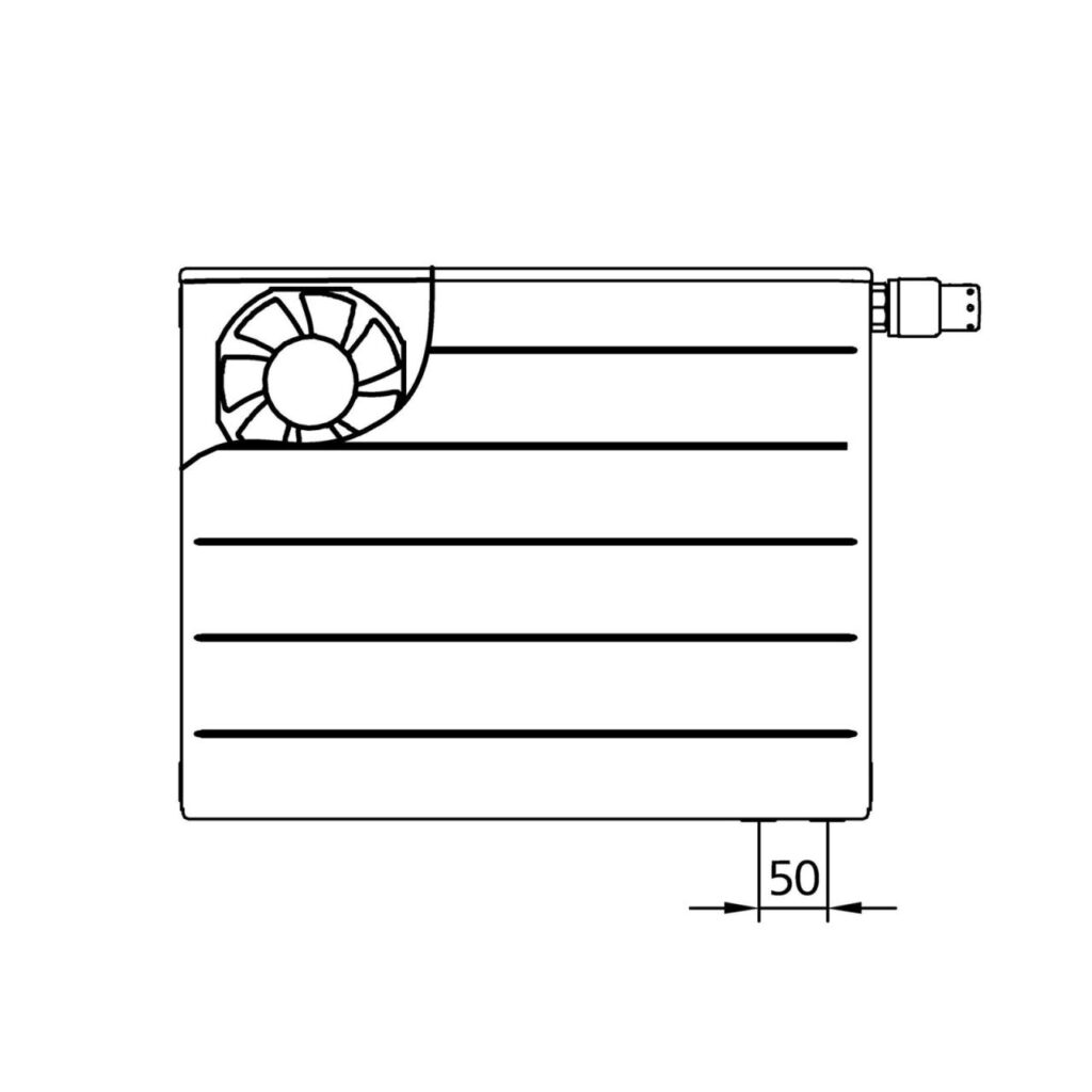 Kermi x-flair Line-V Wärmepumpen-Heizkörper Typ 22 605x1205x102 mm rechts 843 Watt