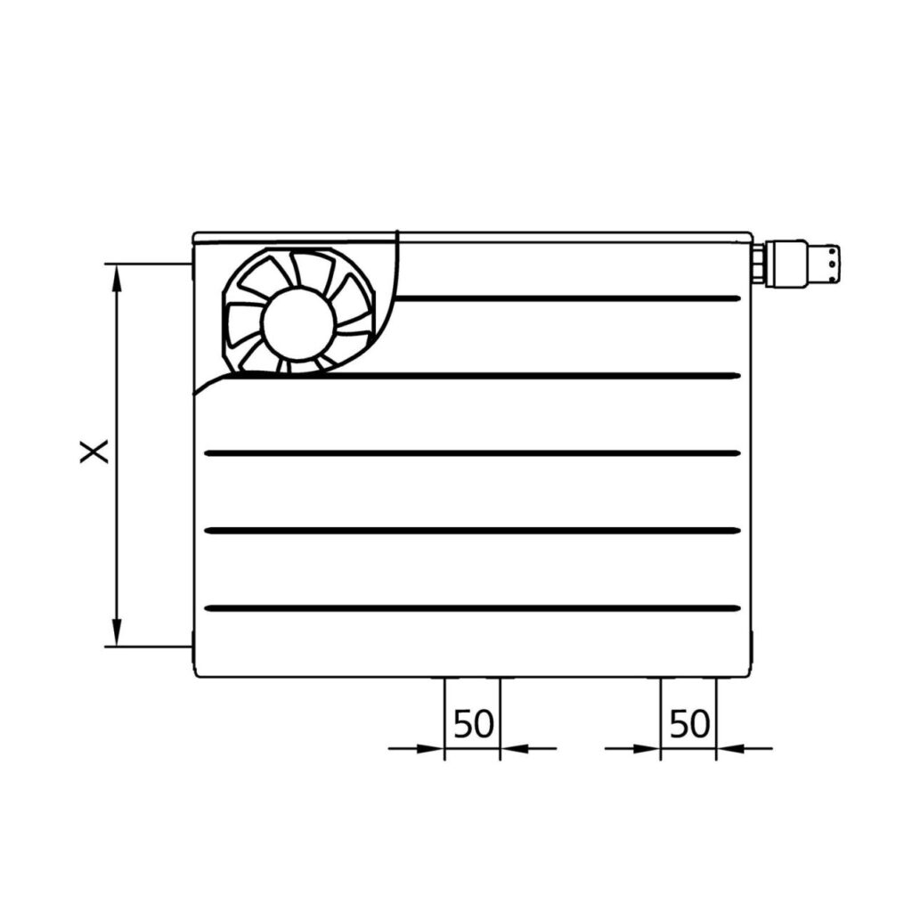 Kermi x-flair Line-Vplus Wärmepumpen-Heizkörper Typ 22 605x1005x102 mm rechts 703 Watt