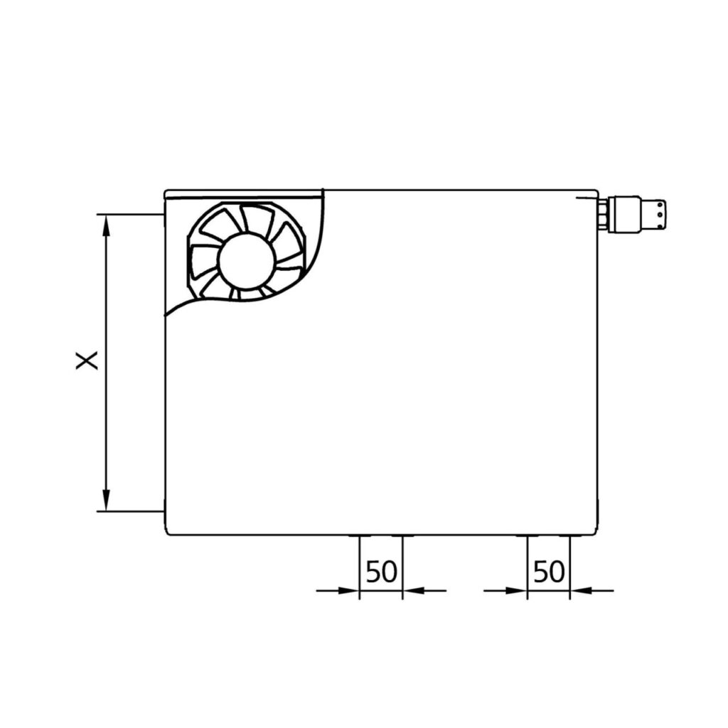 Kermi x-flair Plan-Vplus Wärmepumpen-Heizkörper Typ 22 605x1005x102 mm links 703 Watt