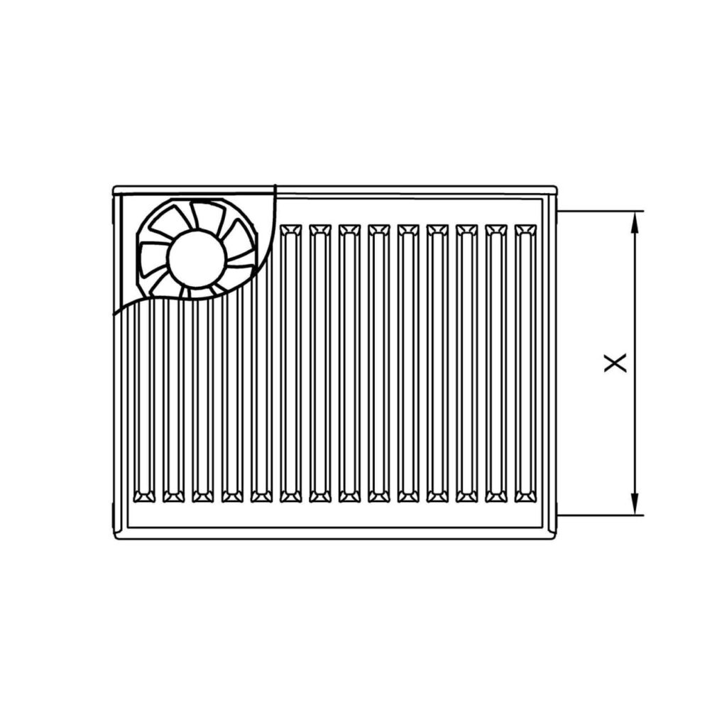 Kermi x-flair Profil-K Wärmepumpen-Heizkörper Typ 22 554x1000x100 mm 666 Watt