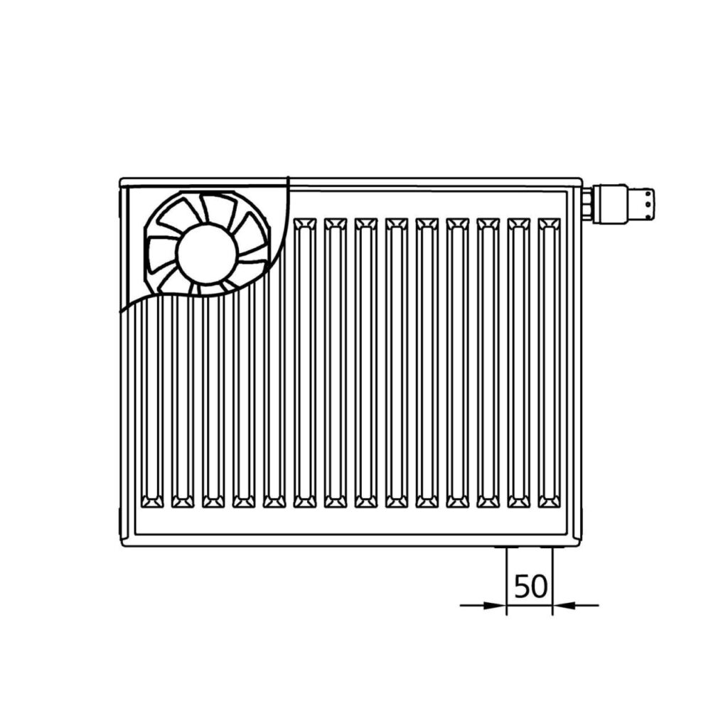 Kermi x-flair Profil-V Wärmepumpen-Heizkörper Typ 22 600x1000x100 mm links 725 Watt