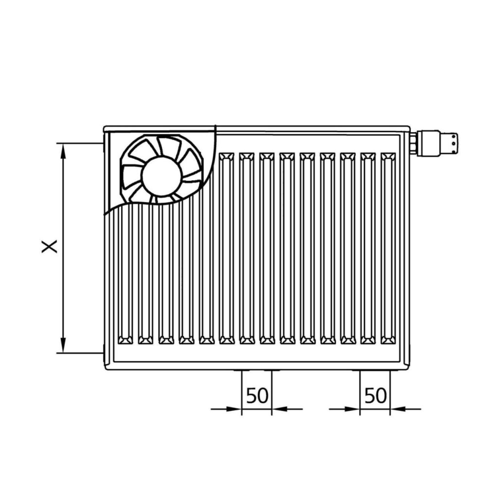 Kermi x-flair Profil-Vplus Wärmepumpen-Heizkörper Typ 22 600x1000x100 mm rechts 725 Watt