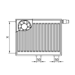 Kermi x-flair Profil-Vplus Wärmepumpen-Heizkörper Typ 22 600x1200x100 mm links 870 Watt