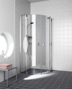 Kermi Viertelkreis RAYA P50 800×2000 mm BV 770-800 SIMG ESG klar