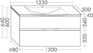 Burgbad Set SETJ123 Orell 500x1230x640 Acryl-LM