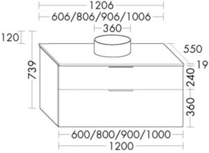 Burgbad Set SGUM060 Eqio 550x600x739