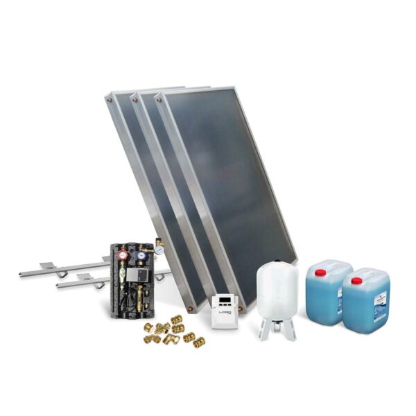 Solar-Paket Brauchwasser 3x AMP 2.0 Flachkollektor 6,03 qm Schrägdachmontage