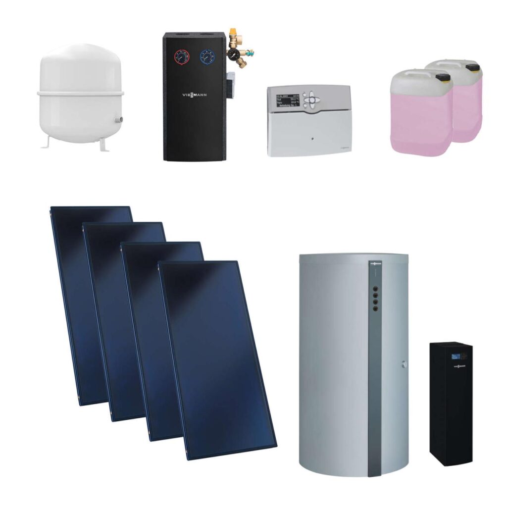 Viessmann Flachkollektor Solar-Paket Vitosol 200-FM SH2F 10,04 m² mit Vitocell 140-E 750L Kombispeicher Modul Vitosolic 200 SD4