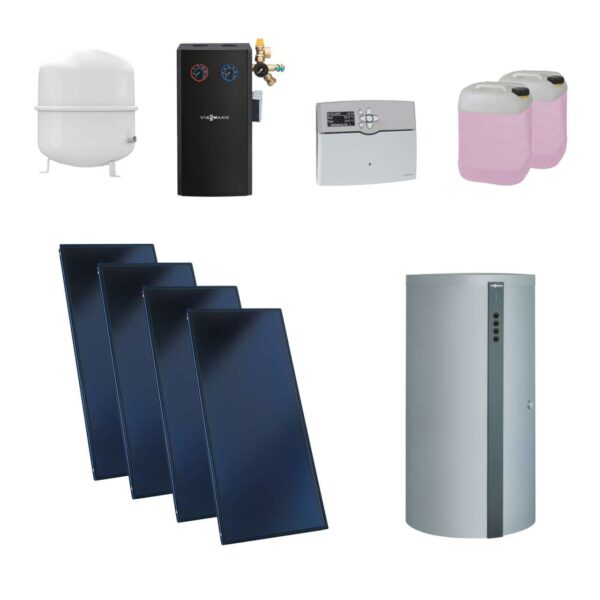 Viessmann Flachkollektor Solar-Paket Vitosol 200-FM SH2F 10,04 m² mit Vitocell 360-M 750L Kombispeicher Modul Vitosolic 200