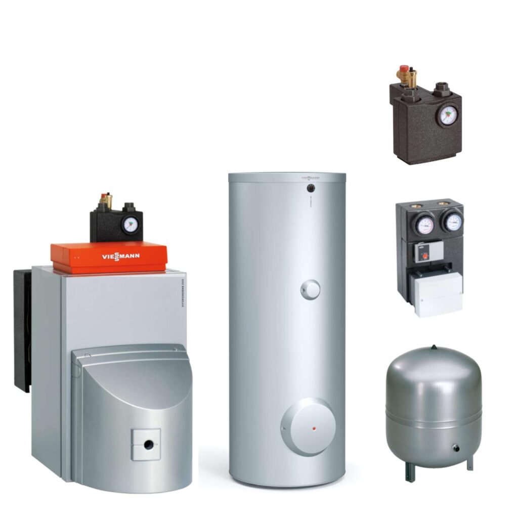 Viessmann Öl-Brennwert-Heizgerät Vitorondens 200-T BR2A 20,2 kW mit Mischer 200L Speicher-Wassererwärmer Vitocell 100-V CVAA