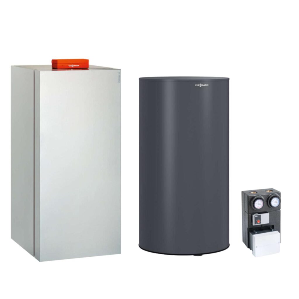 Viessmann Paket Vitocrossal 300 CU3A 26 kW Gas-Brennwertkessel mit Speicher Vitocell 300-V EVIB-A 200L mit Mischer