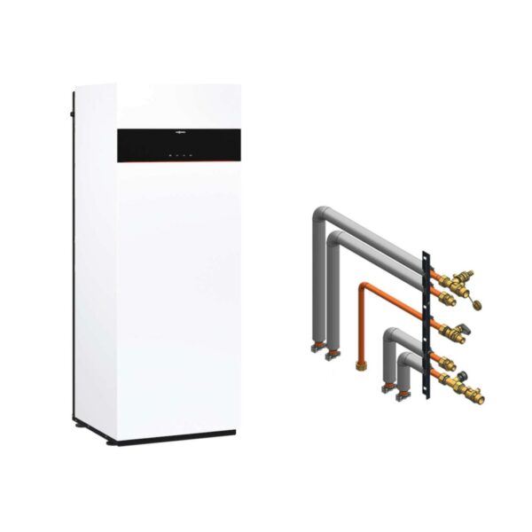 Viessmann Paket Vitodens 222-F B2SF Gas-Brennwert Kompaktgerät 11 kW Aufputz mit Anbausatz seitlich