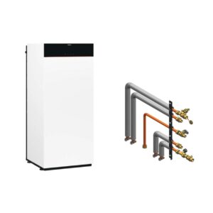 Viessmann Paket Vitodens 222-F B2TF Gas-Brennwert Kompaktgerät 25 kW Aufputz mit Anbausatz seitlich