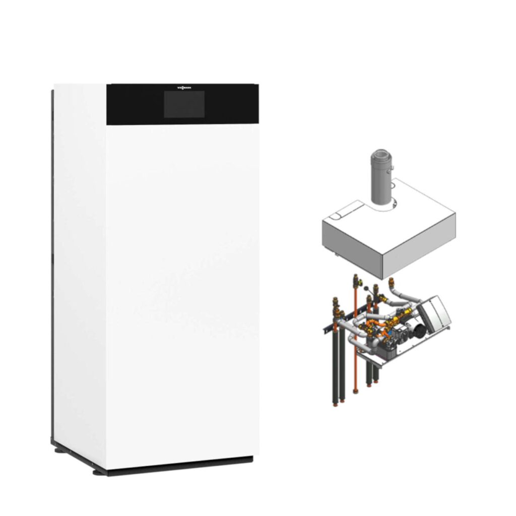 Viessmann Paket Vitodens 333-F B3TG Gas-Brennwert Kompaktgerät 11 kW Aufputz mit Anbausatz mit Aufbau-Kit und Mischer