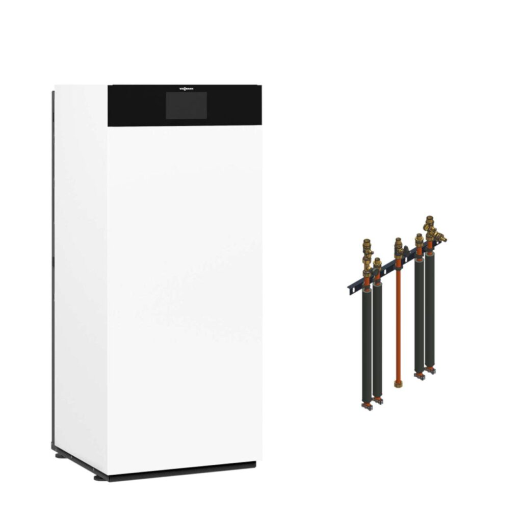 Viessmann Paket Vitodens 333-F B3TG Gas-Brennwert Kompaktgerät 19 kW Aufputz mit Anbausatz oben