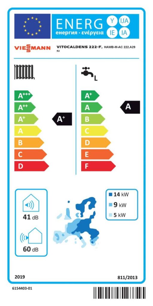 Viessmann Vitocaldens 222-F Gas-Hybrid-Kompaktgerät HAWB-M-AC 222.A29 mit Vitocell 100-W SVWA 200L Anschluss rechts/links