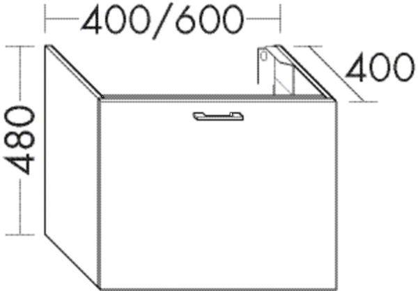 Burgbad Waschtischunterschrank WVIL060 Sys30 400x600x480 PG2